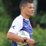 Odil Soares, em treino quando era técnico da Academia