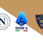 Logos do Napoli e Lecce para partida da Serie A.