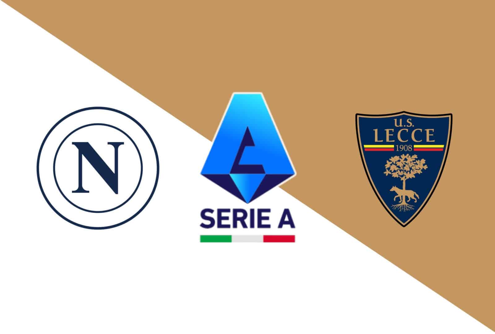 Logos do Napoli e Lecce para partida da Serie A.