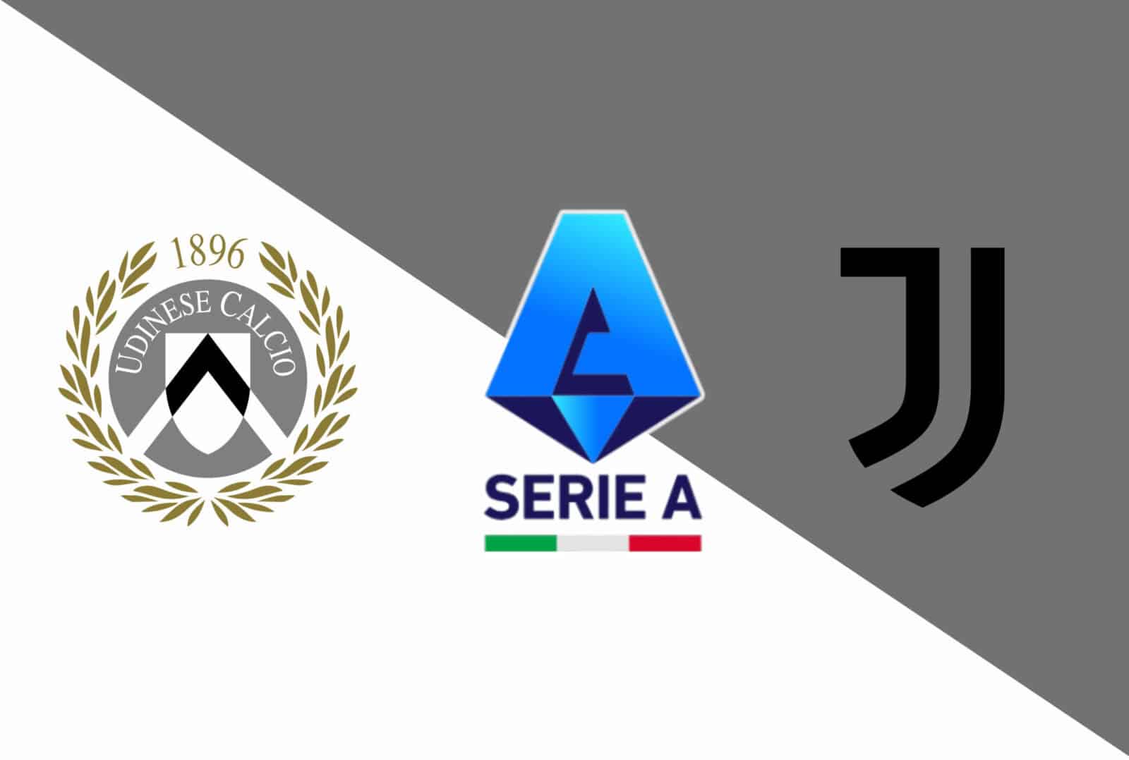 Logos do Udinese, Serie A e Juventus em destaque.
