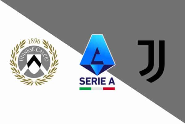 Logos do Udinese, Serie A e Juventus em destaque.