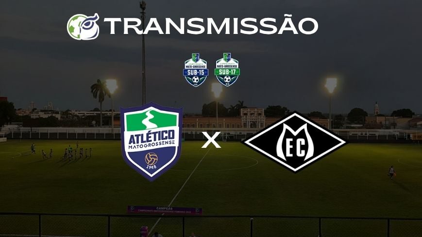 Montagem para informar sobre a transmissão do jogo entre Atlético - MT e Mixto.